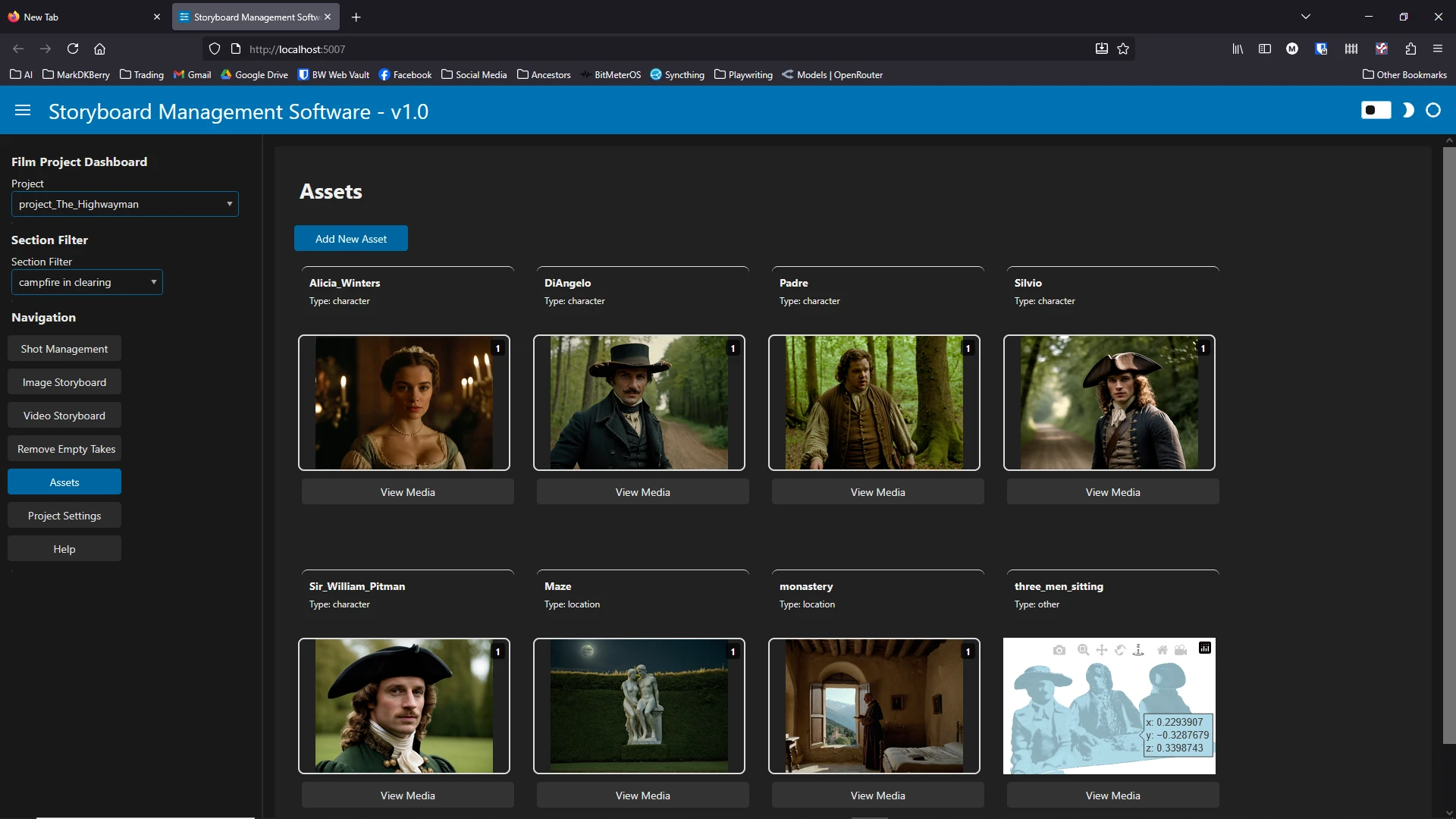 Storyboard Managment Software
